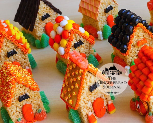 Mini Rice Crispie Treat Halloween Houses 11wm The Gingerbread Journal